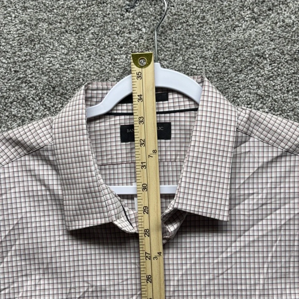 BANANA REPUBLIC Athletic Fit Dress‎ Shirt Men's XL Check Pink Button Down NWT